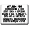 Signmission 14 in Height, 10 in Width, Plastic, 10" x 14", WS-Indiana Equine WS-Indiana Equine